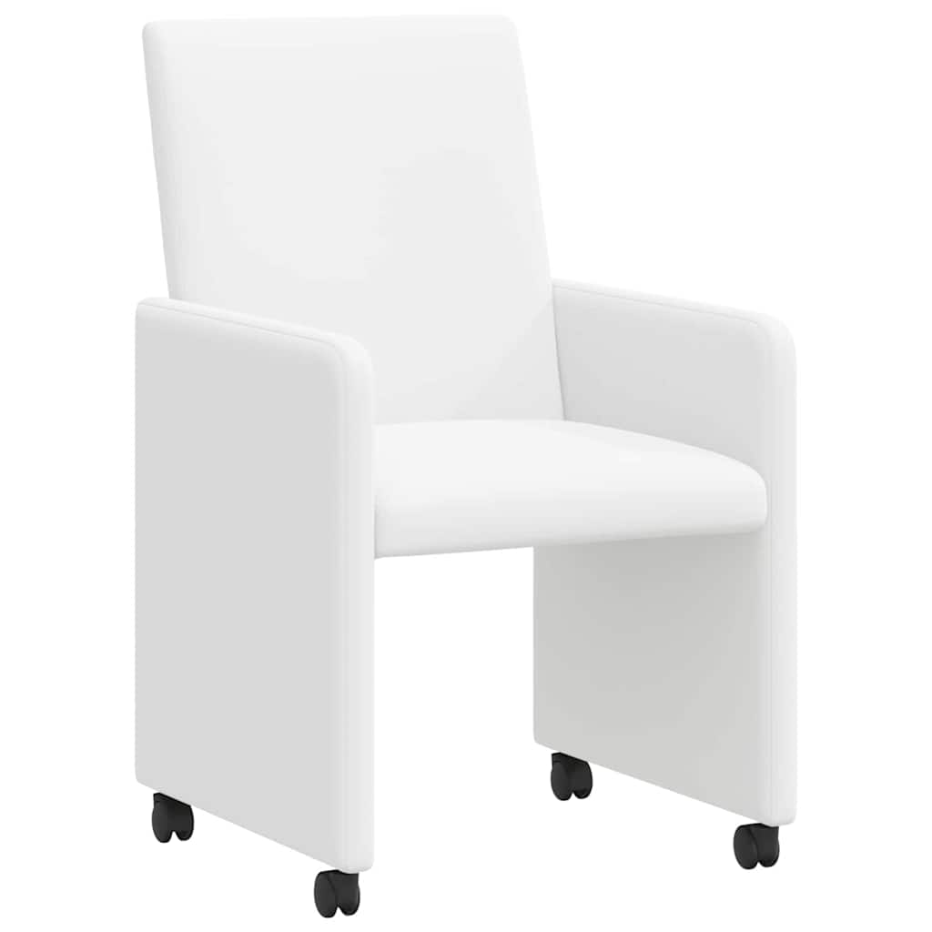 Chaises de salle à manger 2 pcs Blanc 57 x 66 x 94 cm Faux cuir