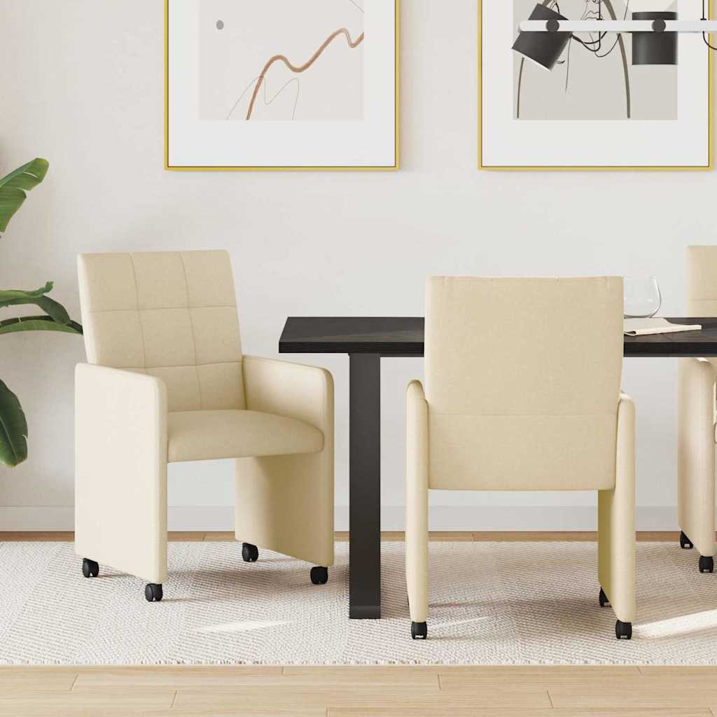 Chaises de salle à manger 2 pcs Crème 58 x 65 x 94 cm tissu