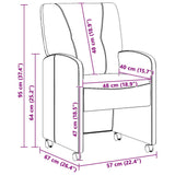 Chaises de salle à manger 2 pcs Gris foncé 57 x 67 x 95 cm