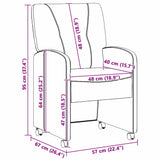 Chaises de salle à manger 2 pcs Noir 57 x 67 x 95 cm tissu