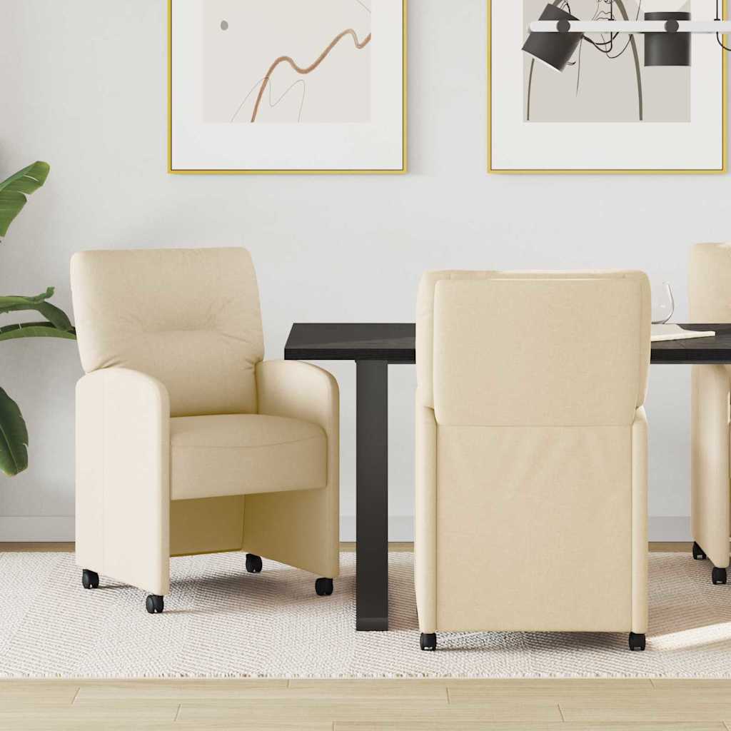 Chaises de salle à manger 2 pcs Crème 57 x 67 x 95 cm tissu