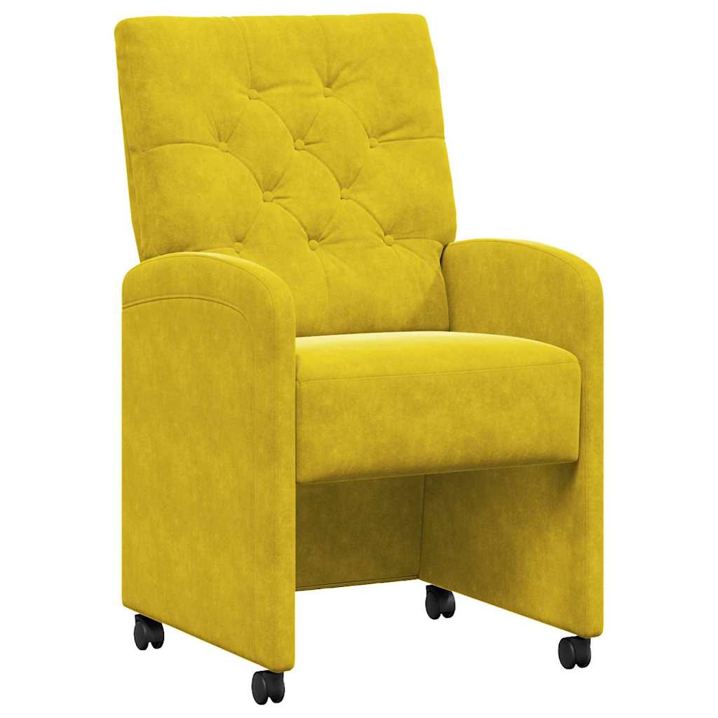 Chaises de salle à manger 2 pcs Jaune 58 x 67 x 97 cm Velours