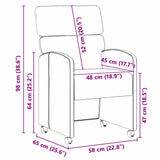 Chaises de salle à manger 2 pcs Gris clair 58 x 65 x 98 cm