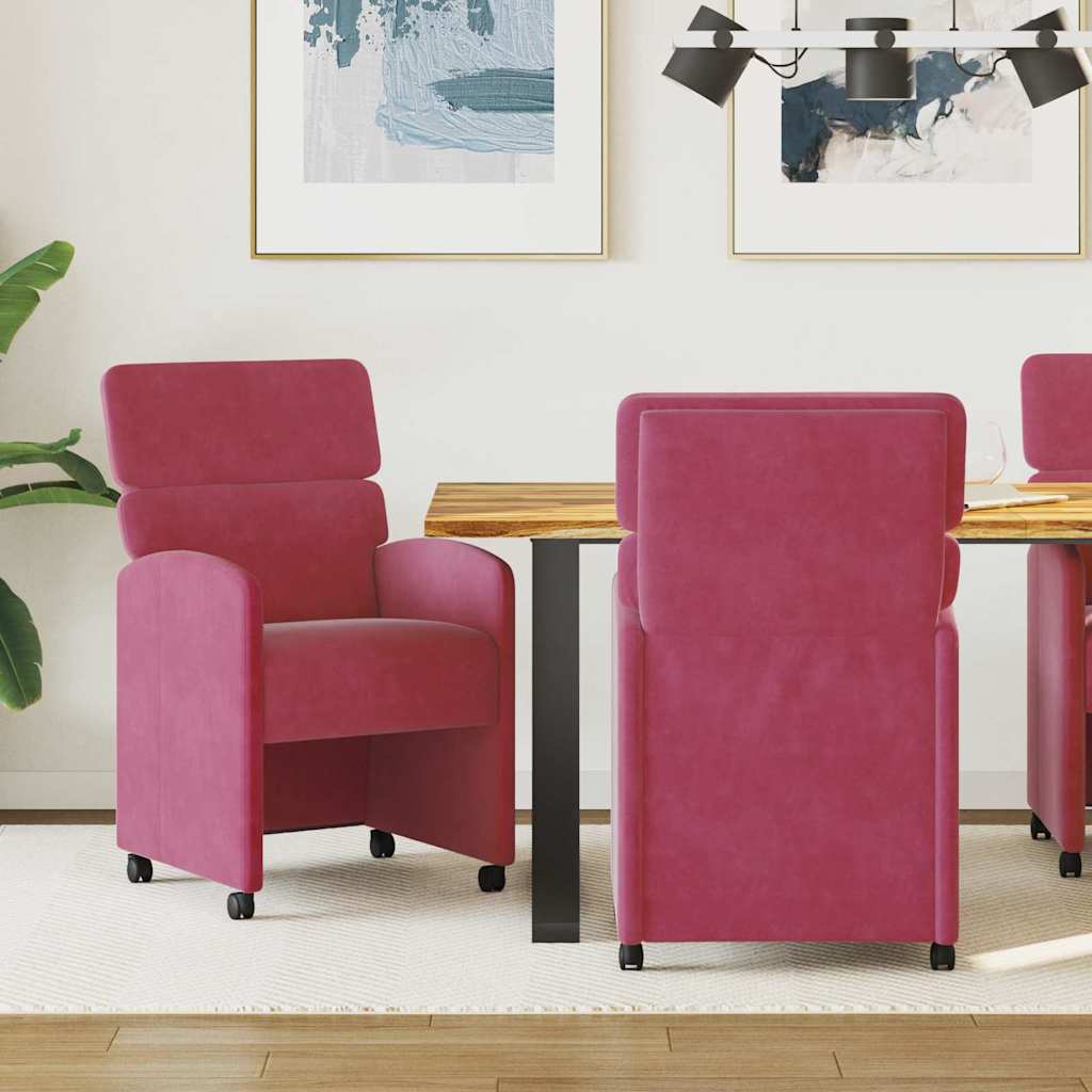 Chaises de salle à manger 2 pcs Rouge bordeaux 58 x 65 x 98 cm