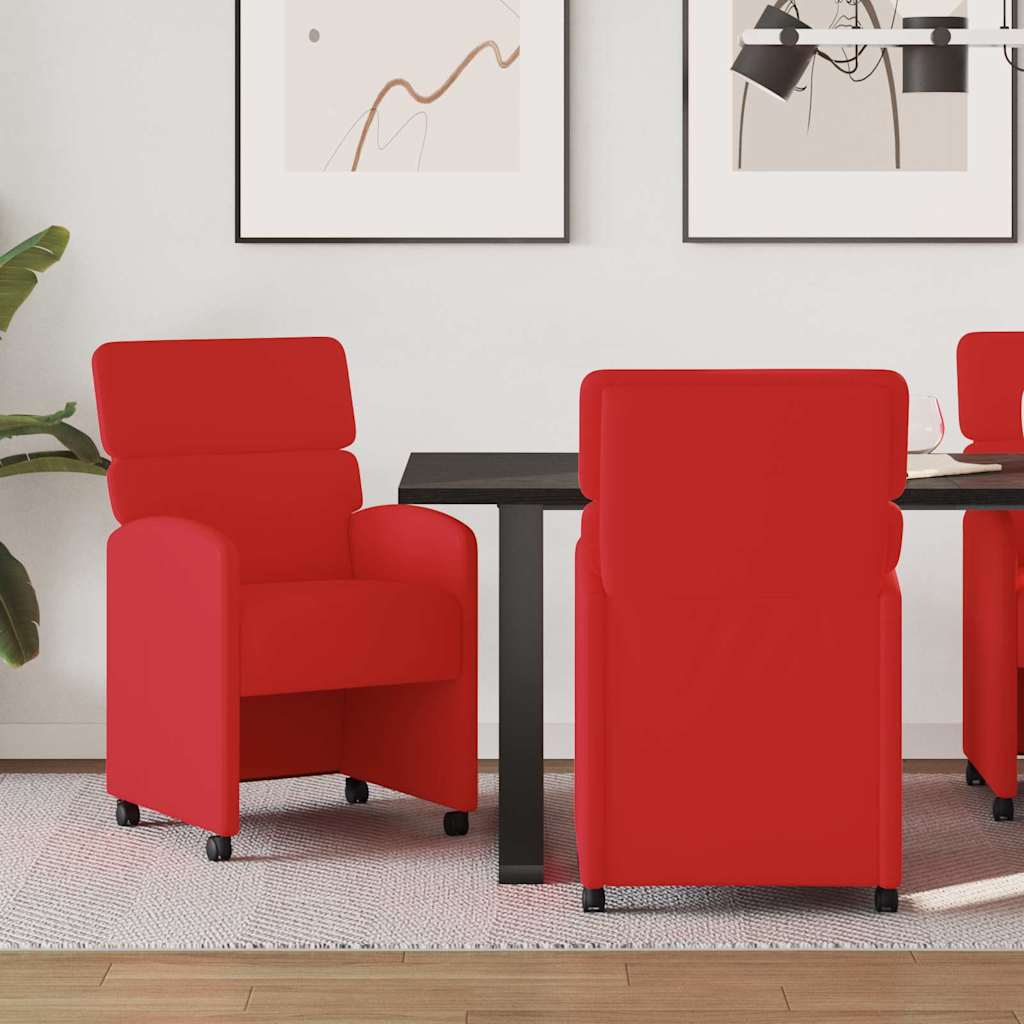 Chaises de salle à manger 2 pcs Rouge 58 x 65 x 98 cm Faux cuir