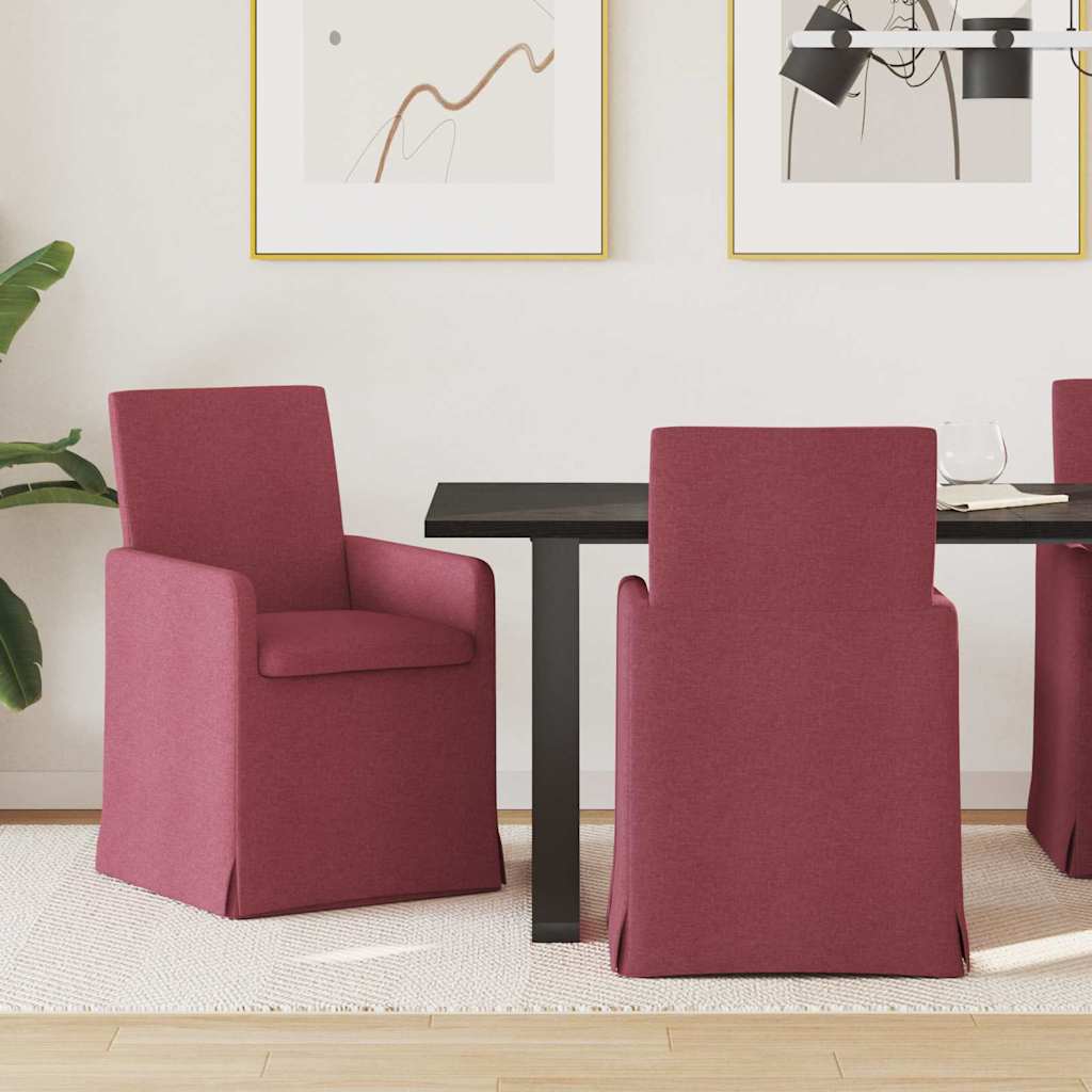 Chaises de salle à manger 2 pcs Rouge bordeaux 57 x 67 x 95 cm