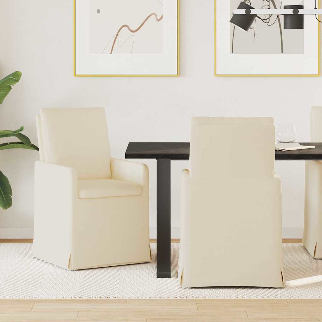 Chaises de salle à manger 2 pcs Beige 57 x 67 x 98 cm Lin