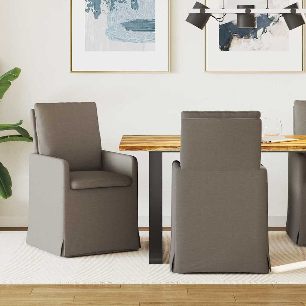Chaises de salle à manger 2 pcs Gris clair 57 x 67 x 98 cm Lin