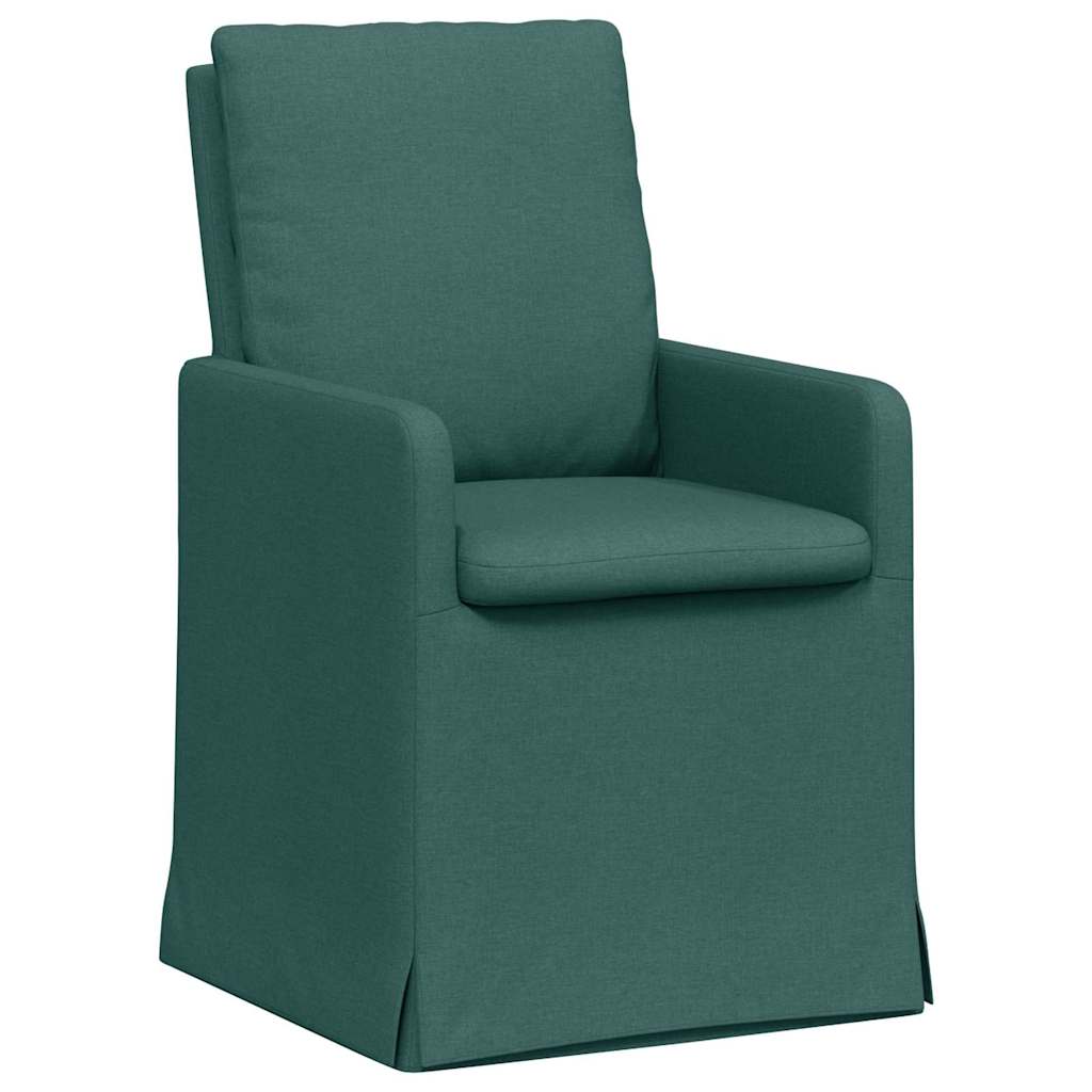 Chaises de salle à manger 2 pcs Vert foncé 57 x 67 x 98 cm