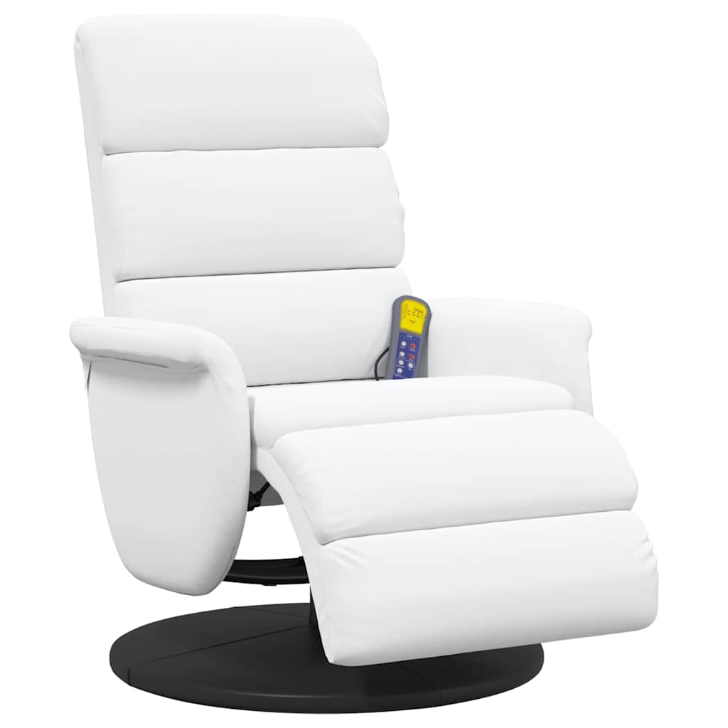 Fauteuil de massage inclinable Blanc 71 x 98 x 106 cm Faux cuir
