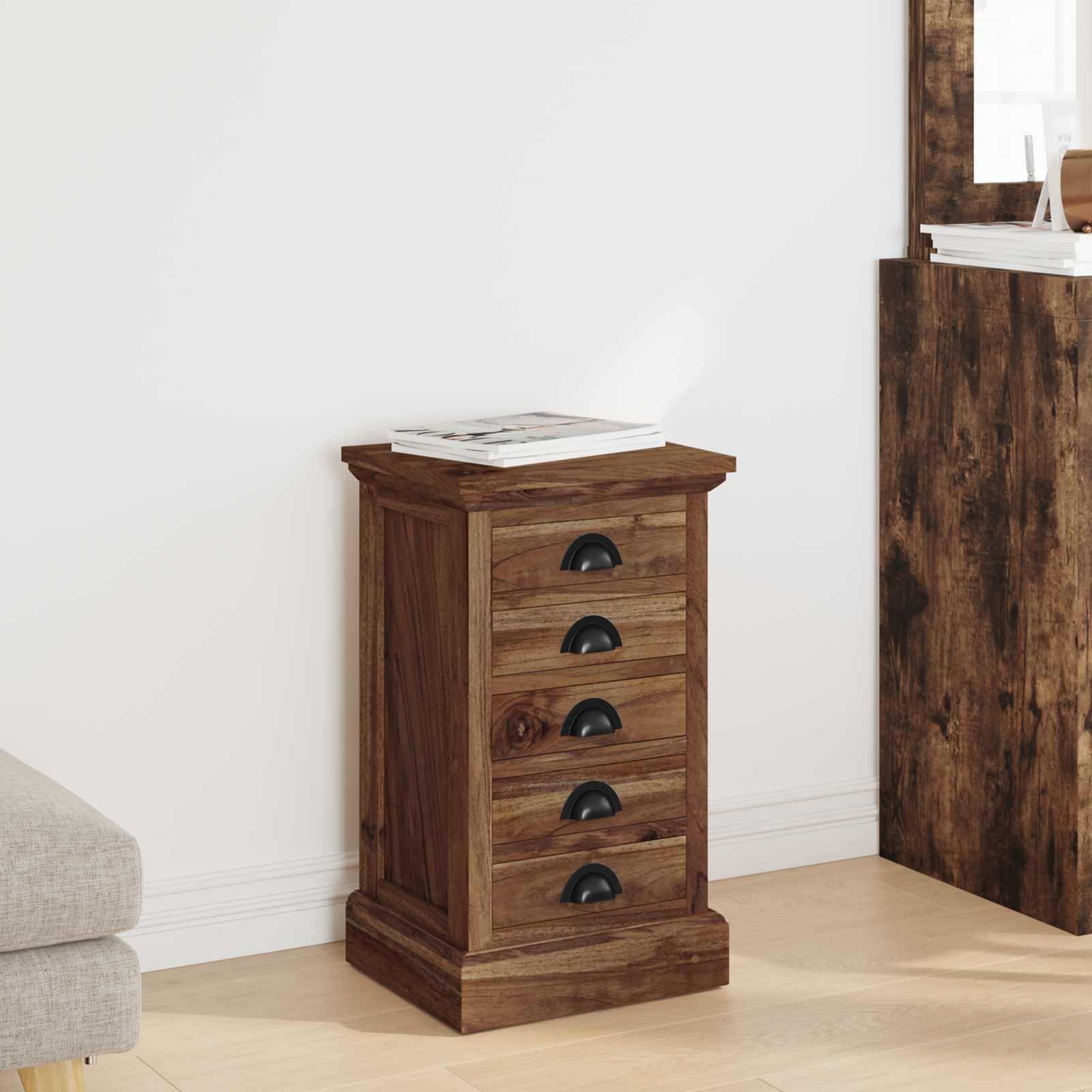 Commode Marron 35,5 x 29,5 x 60 cm Bois de teck massif