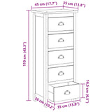 Commode avec tiroir Marron 45 x 35 x 110 cm Bois de teck massif