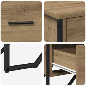 Commode chêne artisanal 91 x 35.5 x 74.5 cm Bois d'ingénierie