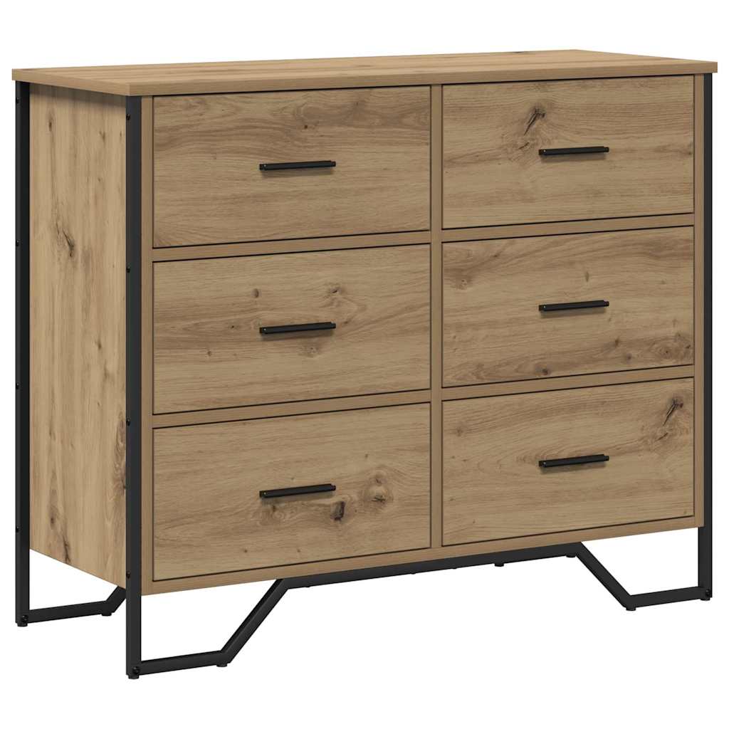 Commode chêne artisanal 91 x 35.5 x 74.5 cm Bois d'ingénierie