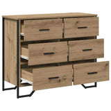 Commode chêne artisanal 91 x 35.5 x 74.5 cm Bois d'ingénierie