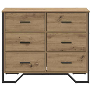 Commode chêne artisanal 91 x 35.5 x 74.5 cm Bois d'ingénierie