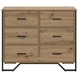 Commode chêne artisanal 91 x 35.5 x 74.5 cm Bois d'ingénierie