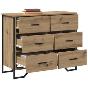 Commode chêne artisanal 91 x 35.5 x 74.5 cm Bois d'ingénierie