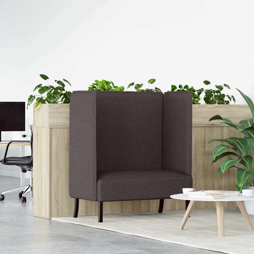 Canapé à Haut Dossier Marron foncé 109 x 56 x 121 cm tissu