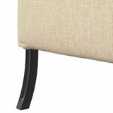 Canapé à Haut Dossier Crème 109 x 56 x 121 cm tissu