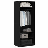 Armoire Chêne Noir 80 x 50 x 200 cm Bois d'ingénierie