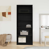 Armoire Chêne Noir 80 x 50 x 200 cm Bois d'ingénierie
