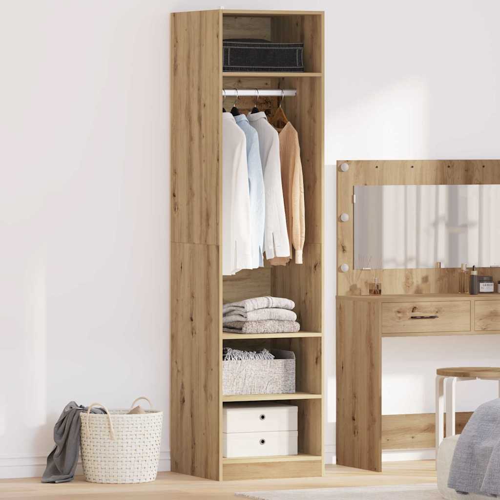 Armoire avec étagère chêne artisanal Bois d'ingénierie