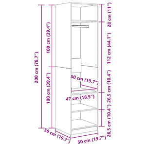 Armoire avec étagère avec stockage Chêne noir Bois d'ingénierie