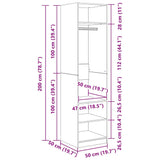 Armoire avec étagère avec stockage Chêne noir Bois d'ingénierie