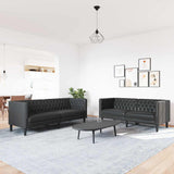 Ensemble de Canapés 2 pcs Noir 194 x 74.5 x 70.5 cm Faux cuir