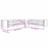 Ensemble de Canapés 2 pcs Noir 194 x 74.5 x 70.5 cm Faux cuir