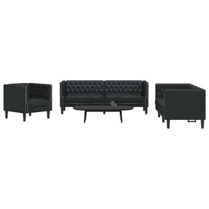 Ensemble de Canapés 3 pcs Noir 194 x 74.5 x 70.5 cm Faux cuir