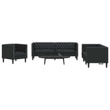 Ensemble de Canapés 3 pcs Noir 194 x 74.5 x 70.5 cm Faux cuir