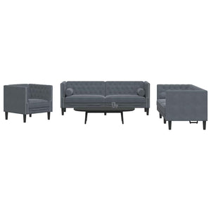 Ensemble de Canapés Gris foncé Velours