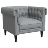 Fauteuil Chesterfield Gris clair 78.5 x 74.5 x 74.5 cm tissu
