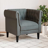 Fauteuil Chesterfield Gris foncé 78.5 x 74.5 x 74.5 cm tissu