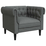 Fauteuil Chesterfield Gris foncé 78.5 x 74.5 x 74.5 cm tissu
