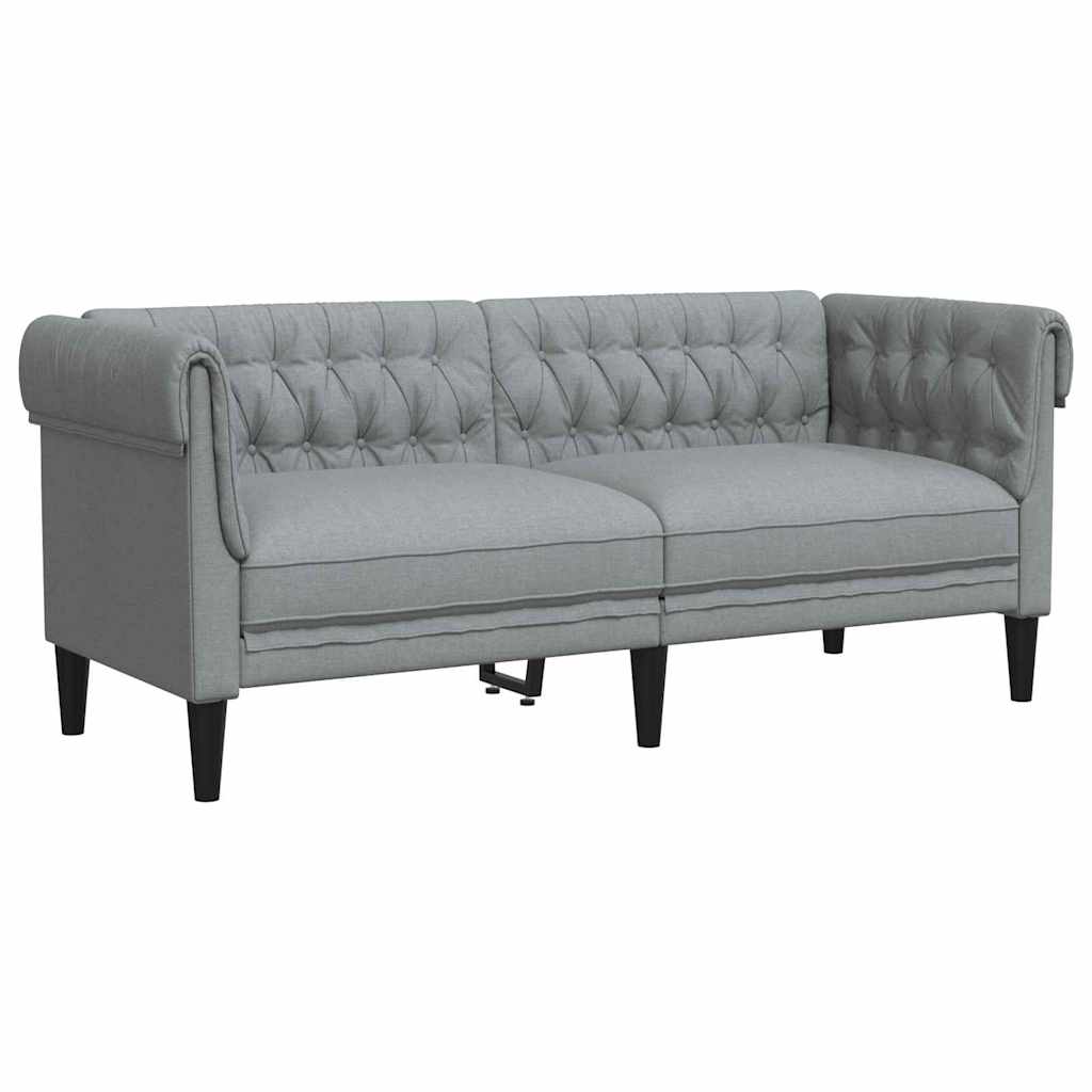 Canapé Chesterfield Gris clair 182.5 x 74.5 x 74.5 cm tissu