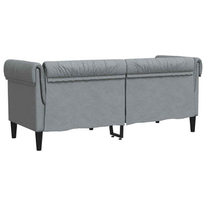 Canapé Chesterfield Gris clair 182.5 x 74.5 x 74.5 cm tissu