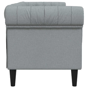 Canapé Chesterfield Gris clair 201.5 x 74.5 x 74.5 cm tissu