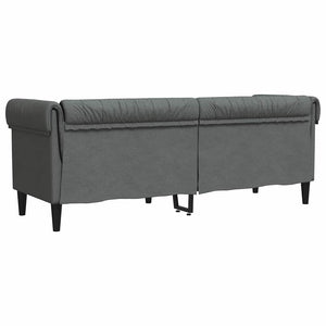 Canapé Chesterfield Gris foncé 201.5 x 74.5 x 74.5 cm tissu