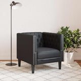 Fauteuil Chesterfield Argyle Noir 71 x 74.5 x 70.5 cm Faux cuir