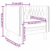 Fauteuil Chesterfield Argyle Noir 71 x 74.5 x 70.5 cm Faux cuir