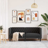 Canapé Chesterfield Argyle Noir 174 x 74.5 x 70.5 cm Faux cuir