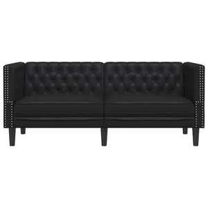 Canapé Chesterfield Argyle Noir 174 x 74.5 x 70.5 cm Faux cuir