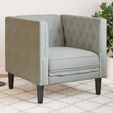 Fauteuil Chesterfield Gris clair 71 x 74.5 x 70.5 cm Velours