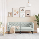 Canapé Chesterfield Gris clair 174 x 74.5 x 70.5 cm Velours