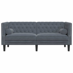 Canapé Chesterfield Gris foncé 174 x 74.5 x 70.5 cm Velours