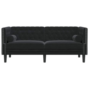 Canapé Chesterfield Autre Noir 174 x 74.5 x 70.5 cm Velours