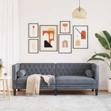 Canapé Chesterfield Gris foncé 194 x 74.5 x 70.5 cm Velours
